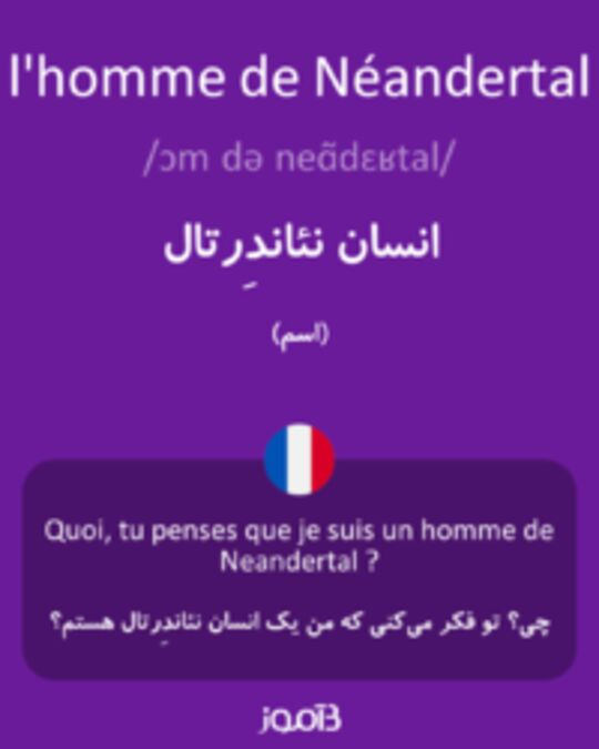  تصویر l'homme de Néandertal - دیکشنری انگلیسی بیاموز