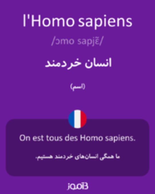  تصویر l'Homo sapiens - دیکشنری انگلیسی بیاموز