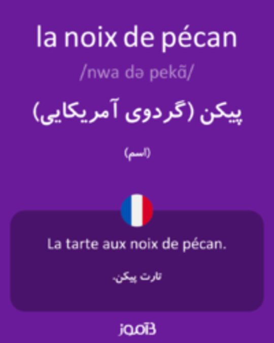  تصویر la noix de pécan - دیکشنری انگلیسی بیاموز