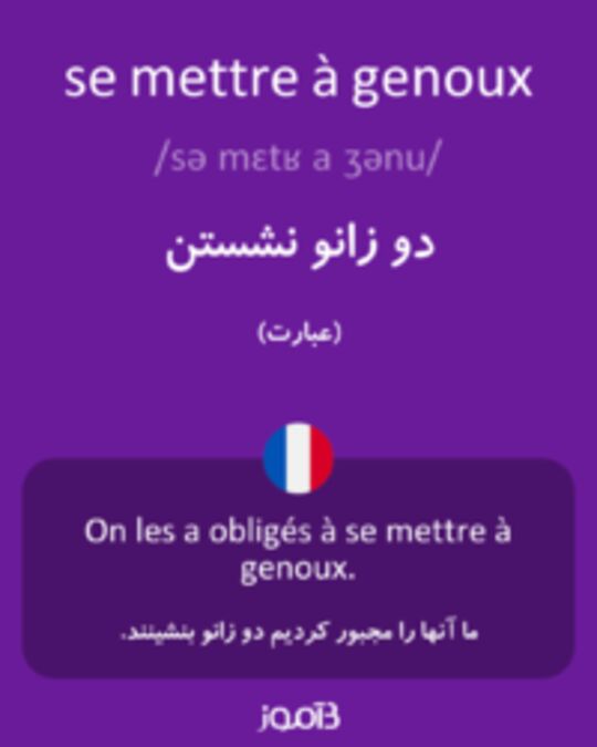  تصویر se mettre à genoux - دیکشنری انگلیسی بیاموز