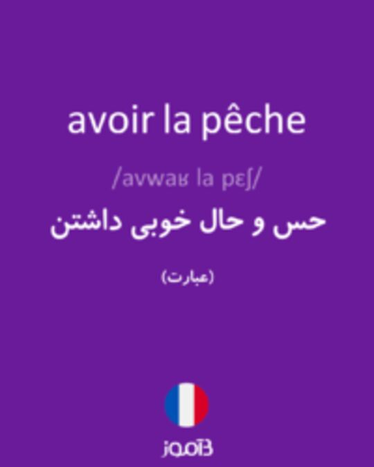  تصویر avoir la pêche - دیکشنری انگلیسی بیاموز