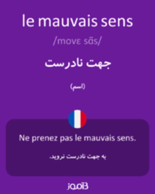  تصویر le mauvais sens - دیکشنری انگلیسی بیاموز