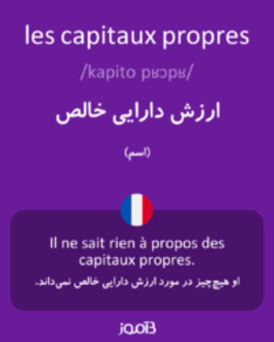  تصویر les capitaux propres - دیکشنری انگلیسی بیاموز