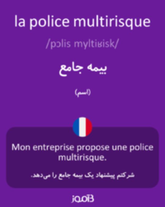  تصویر la police multirisque - دیکشنری انگلیسی بیاموز