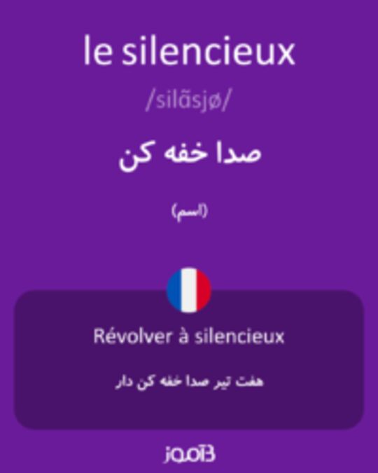  تصویر le silencieux - دیکشنری انگلیسی بیاموز