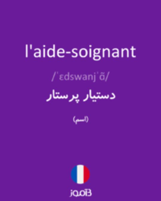  تصویر l'aide-soignant - دیکشنری انگلیسی بیاموز