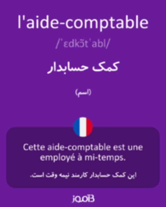  تصویر l'aide-comptable - دیکشنری انگلیسی بیاموز