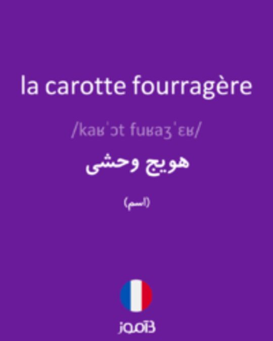  تصویر la carotte fourragère - دیکشنری انگلیسی بیاموز