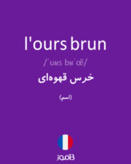  تصویر l'ours brun - دیکشنری انگلیسی بیاموز