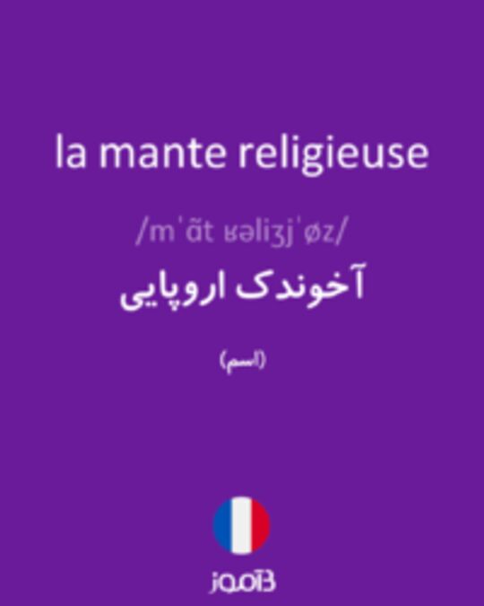  تصویر la mante religieuse - دیکشنری انگلیسی بیاموز