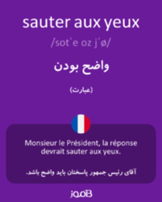  تصویر sauter aux yeux - دیکشنری انگلیسی بیاموز