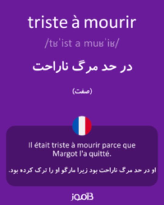  تصویر triste à mourir - دیکشنری انگلیسی بیاموز