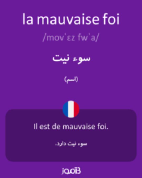  تصویر la mauvaise foi - دیکشنری انگلیسی بیاموز