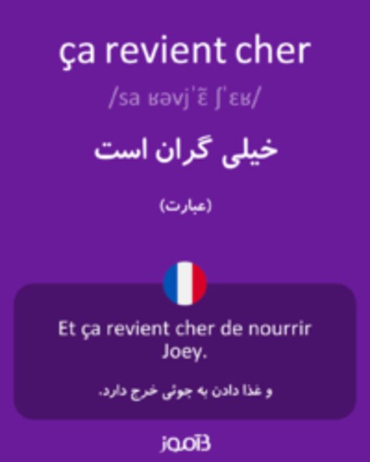  تصویر ça revient cher - دیکشنری انگلیسی بیاموز