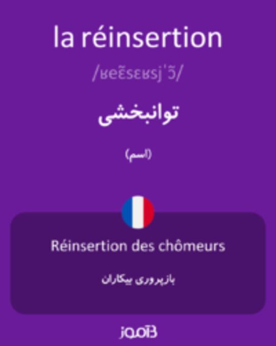  تصویر la réinsertion - دیکشنری انگلیسی بیاموز