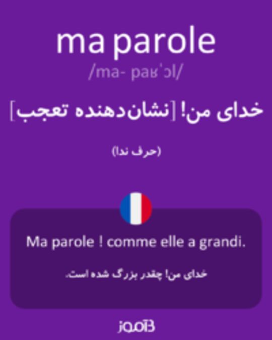  تصویر ma parole - دیکشنری انگلیسی بیاموز