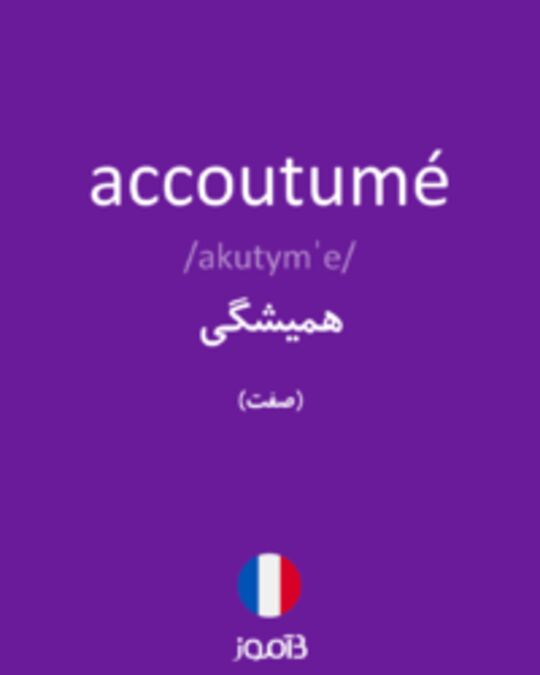  تصویر accoutumé - دیکشنری انگلیسی بیاموز