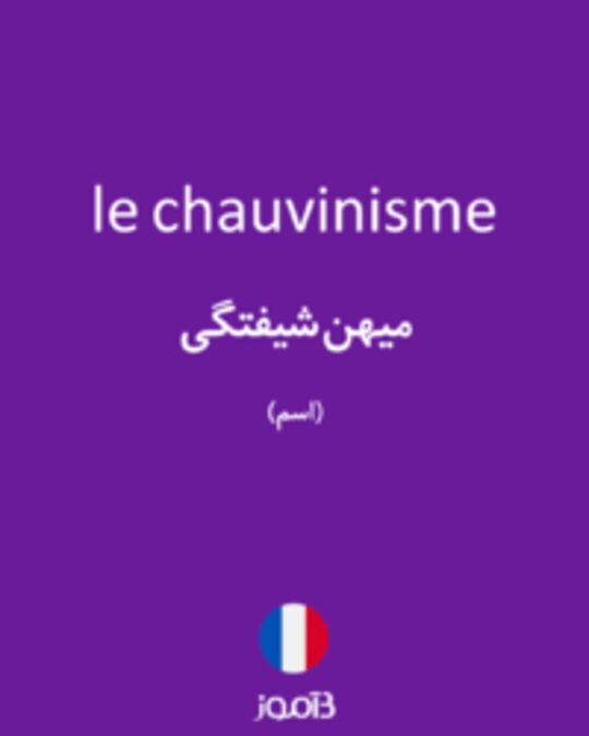  تصویر le chauvinisme - دیکشنری انگلیسی بیاموز