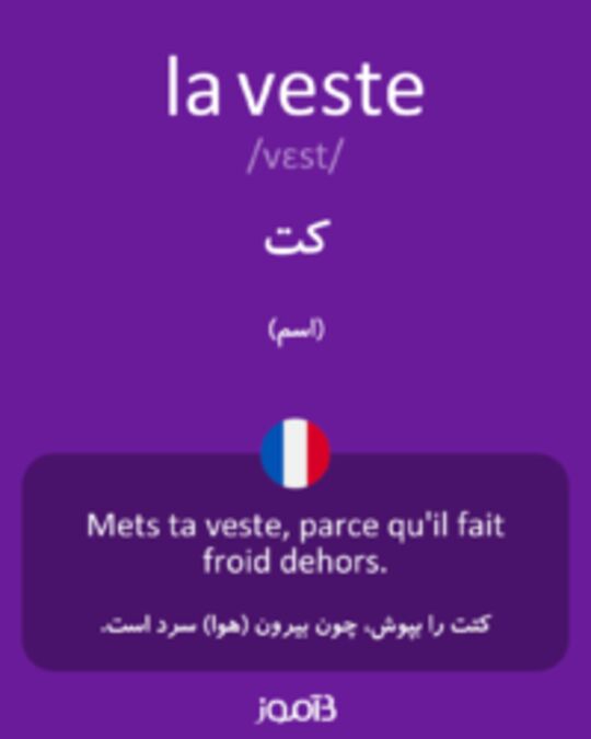  تصویر la veste - دیکشنری انگلیسی بیاموز