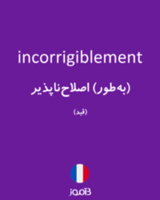  تصویر incorrigiblement - دیکشنری انگلیسی بیاموز
