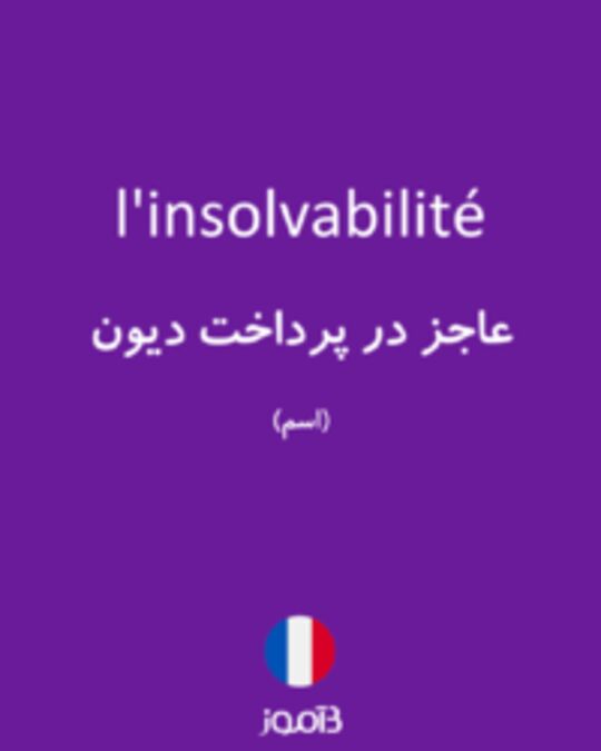  تصویر l'insolvabilité - دیکشنری انگلیسی بیاموز