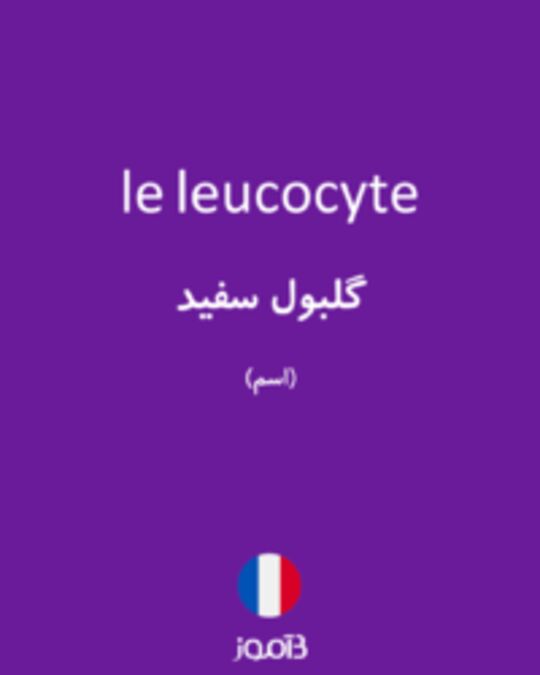  تصویر le leucocyte - دیکشنری انگلیسی بیاموز
