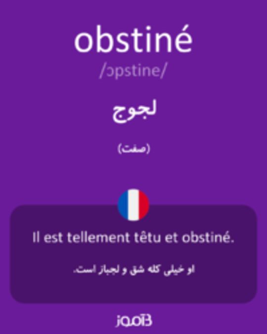  تصویر obstiné - دیکشنری انگلیسی بیاموز