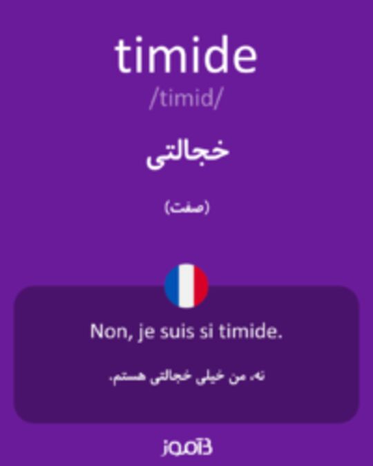  تصویر timide - دیکشنری انگلیسی بیاموز