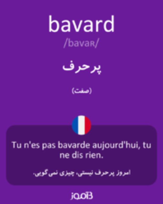  تصویر bavard - دیکشنری انگلیسی بیاموز