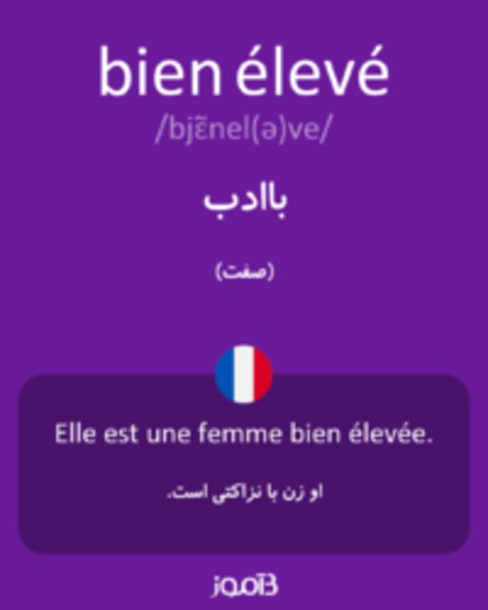  تصویر bien élevé - دیکشنری انگلیسی بیاموز