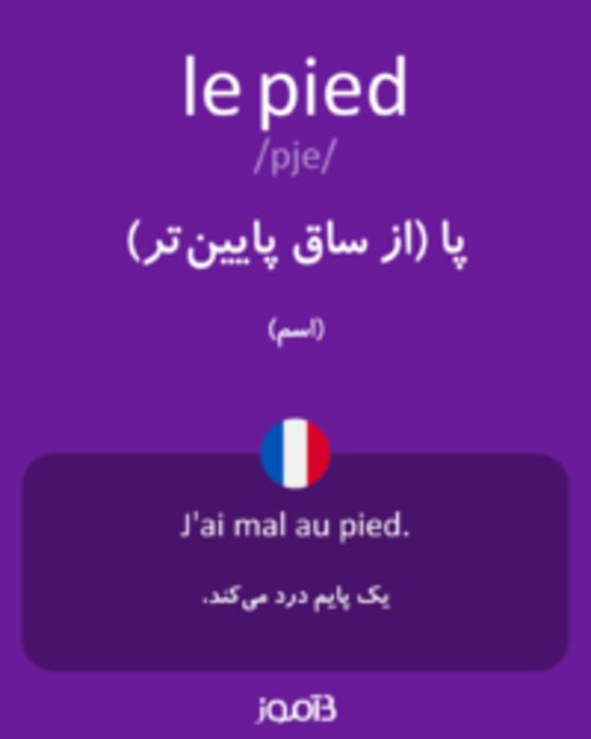  تصویر le pied - دیکشنری انگلیسی بیاموز