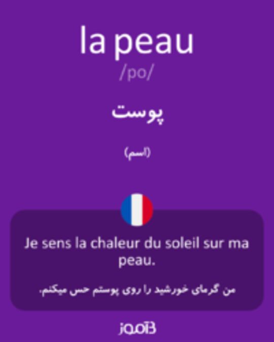  تصویر la peau - دیکشنری انگلیسی بیاموز