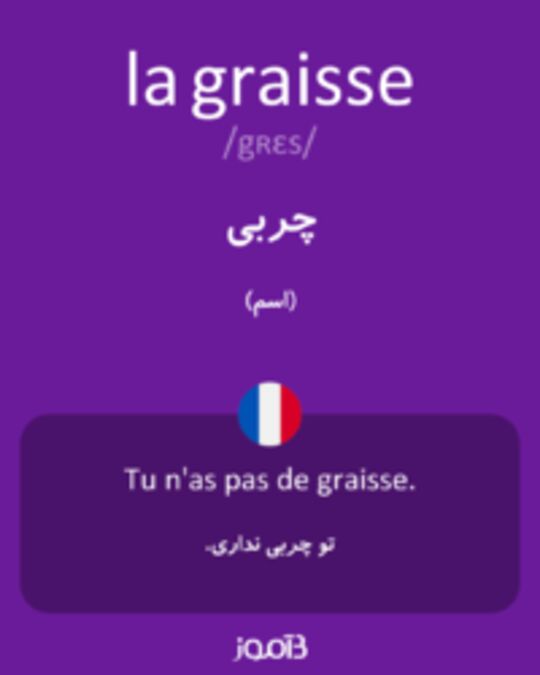  تصویر la graisse - دیکشنری انگلیسی بیاموز