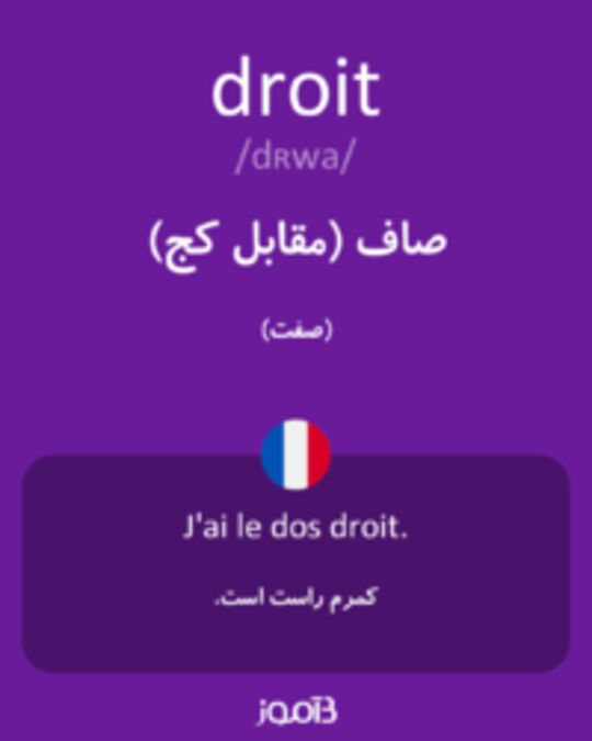  تصویر droit - دیکشنری انگلیسی بیاموز