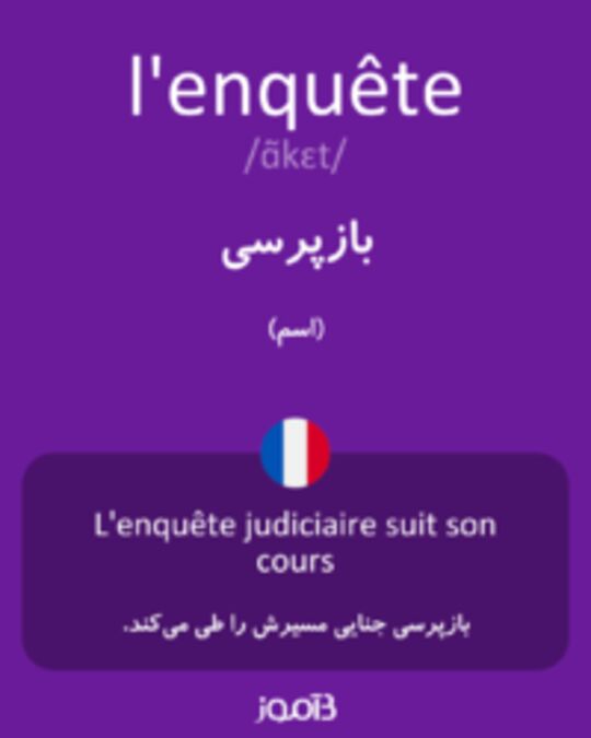  تصویر l'enquête - دیکشنری انگلیسی بیاموز