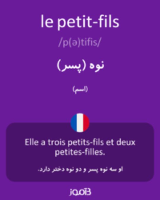  تصویر le petit-fils - دیکشنری انگلیسی بیاموز