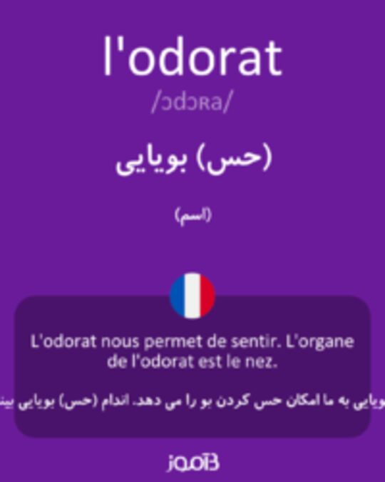  تصویر l'odorat - دیکشنری انگلیسی بیاموز