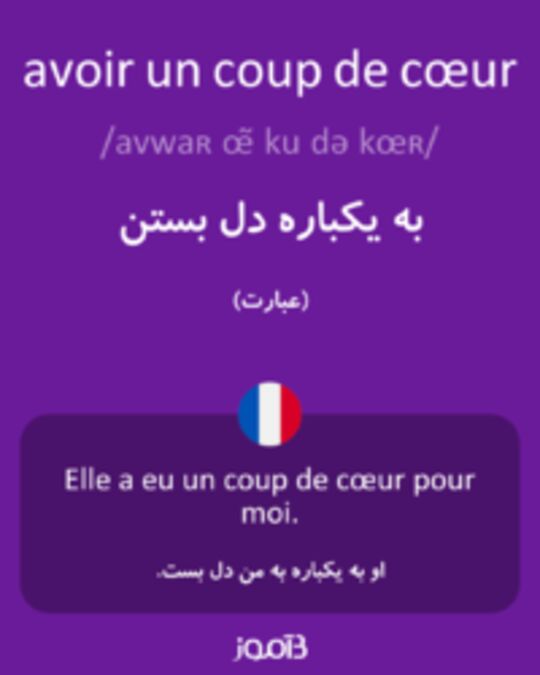  تصویر avoir un coup de cœur - دیکشنری انگلیسی بیاموز