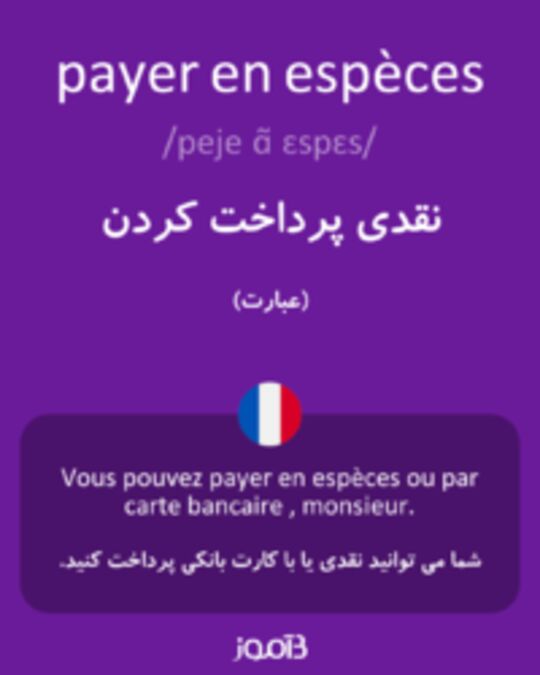  تصویر payer en espèces - دیکشنری انگلیسی بیاموز