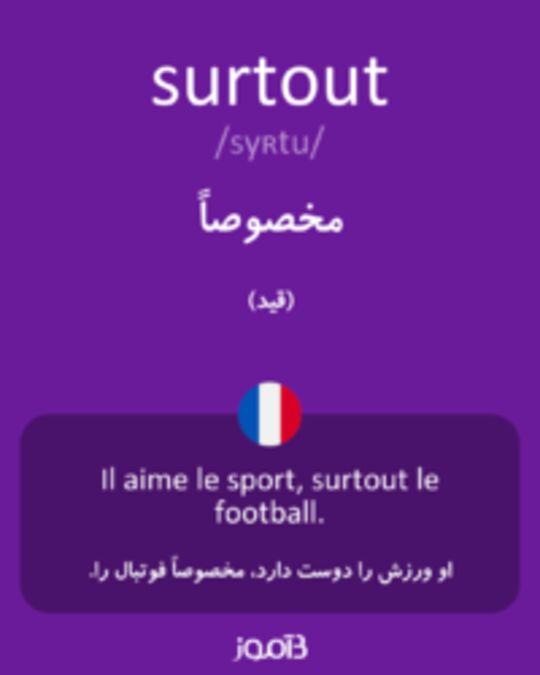  تصویر surtout - دیکشنری انگلیسی بیاموز