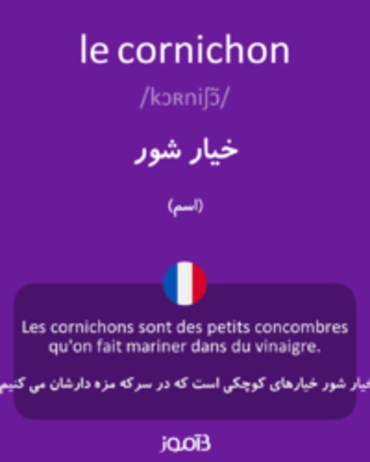  تصویر le cornichon - دیکشنری انگلیسی بیاموز