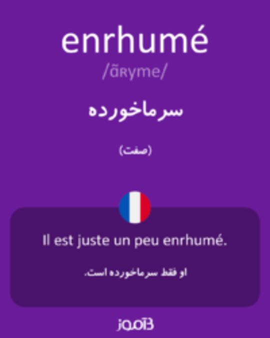  تصویر enrhumé - دیکشنری انگلیسی بیاموز