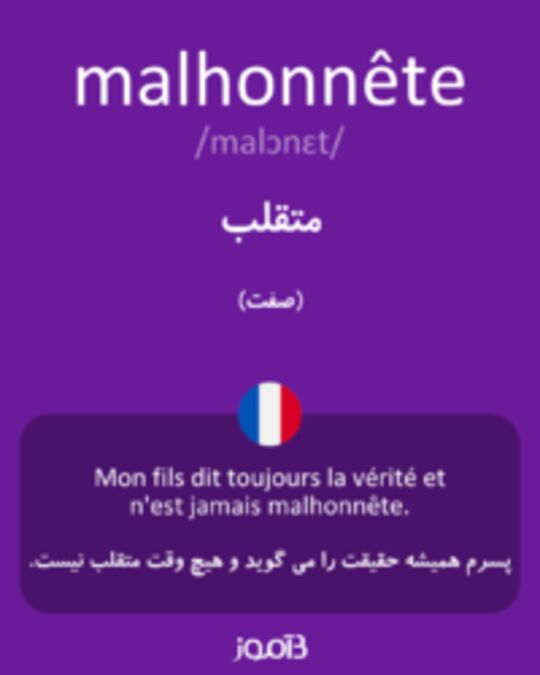  تصویر malhonnête - دیکشنری انگلیسی بیاموز