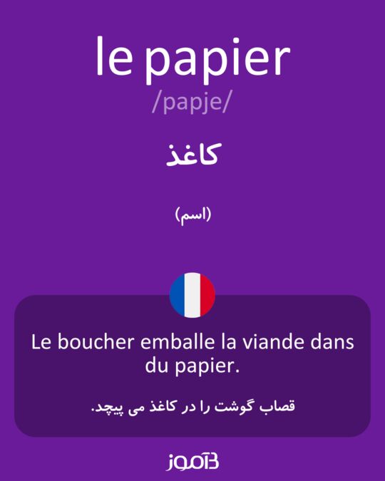 English Translation of “PAPIER”