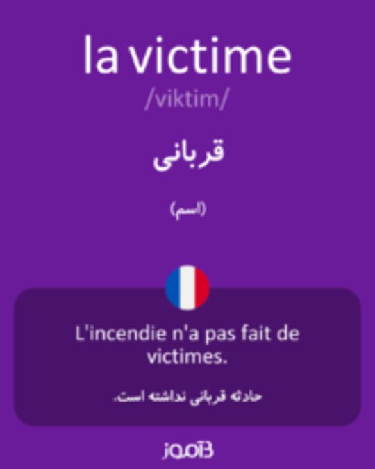  تصویر la victime - دیکشنری انگلیسی بیاموز