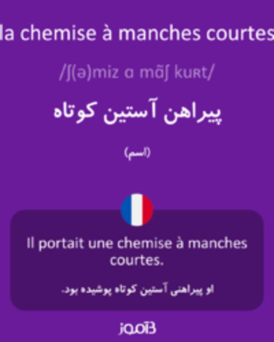  تصویر la chemise à manches courtes - دیکشنری انگلیسی بیاموز