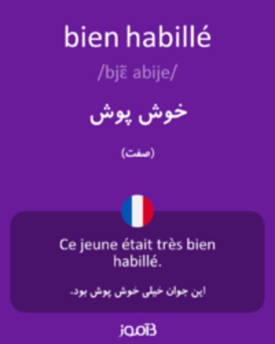  تصویر bien habillé - دیکشنری انگلیسی بیاموز