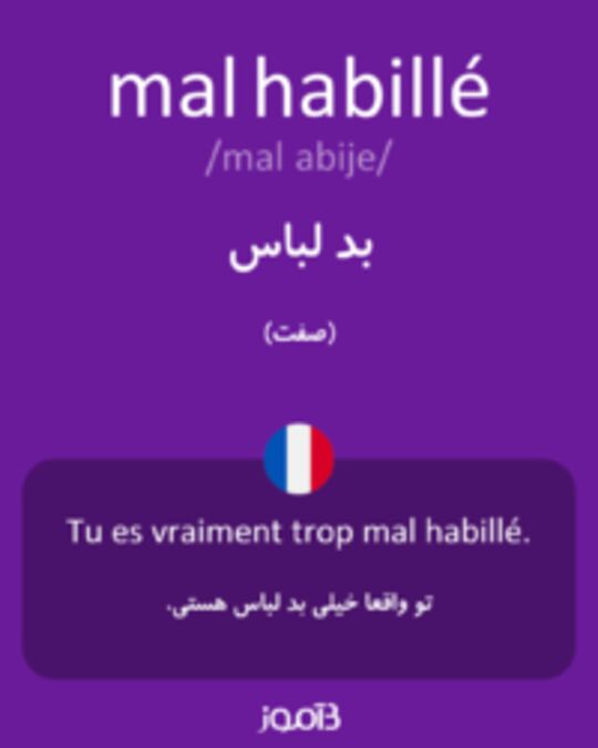  تصویر mal habillé - دیکشنری انگلیسی بیاموز