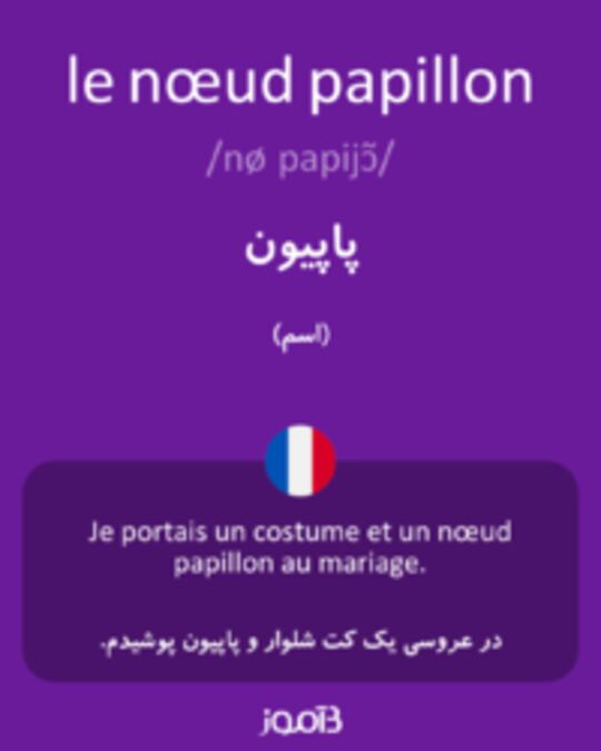  تصویر le nœud papillon - دیکشنری انگلیسی بیاموز