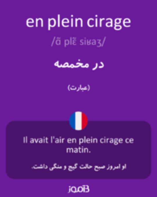  تصویر en plein cirage - دیکشنری انگلیسی بیاموز